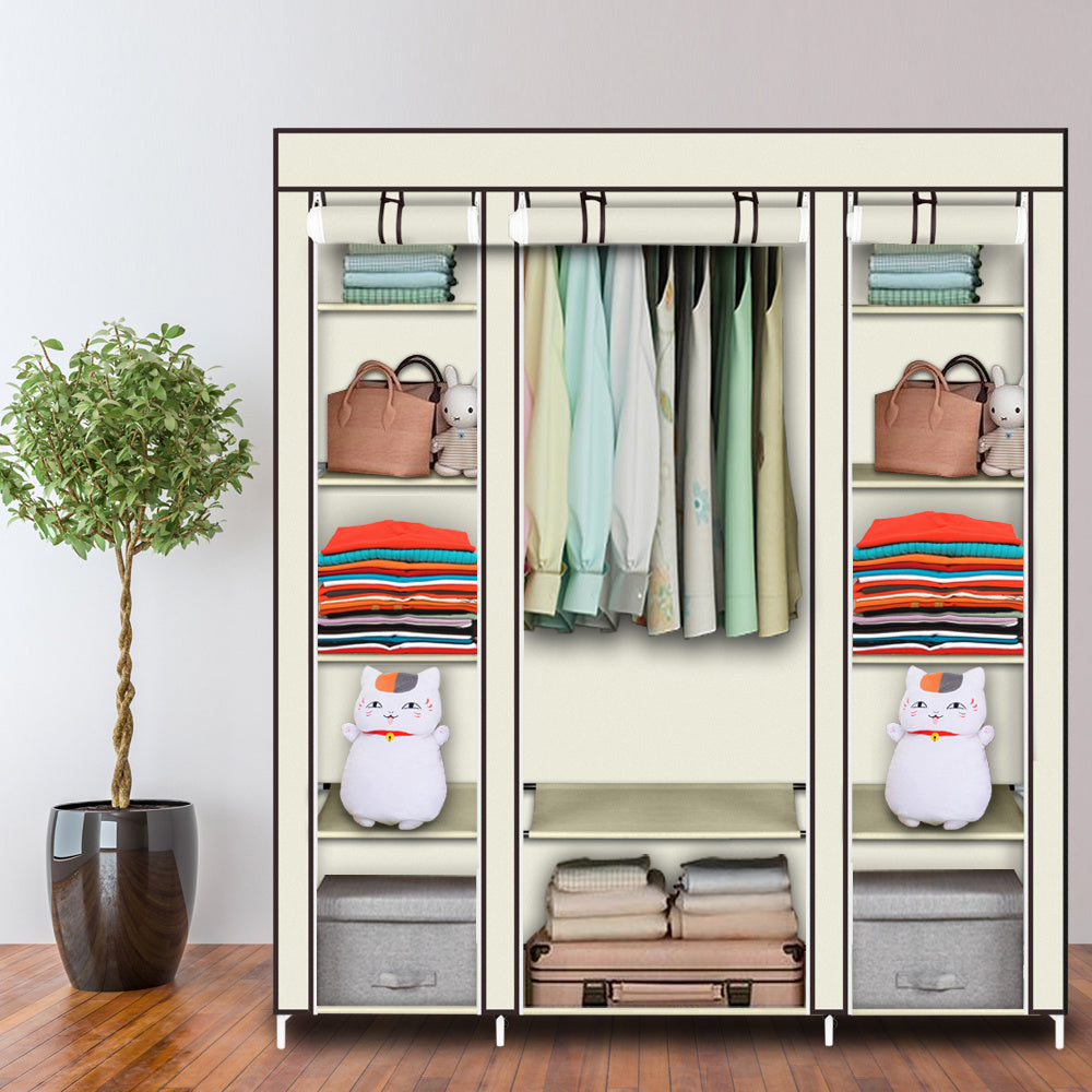 Shopi Vella 5 layer 12 compartment closet with hanging space and shelves for clothing and accessories