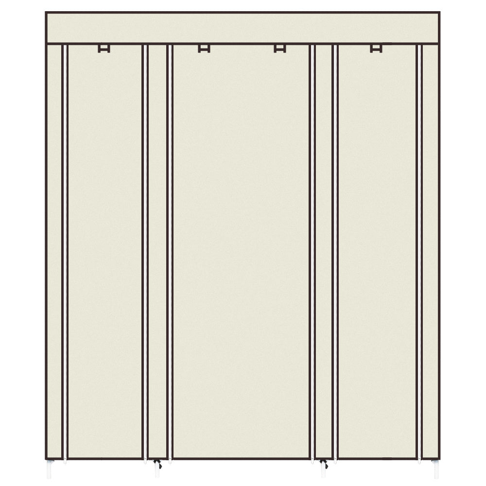 Shopi Vella 5 layer 12 compartment closet clothing and wardrobe storage with beige cover