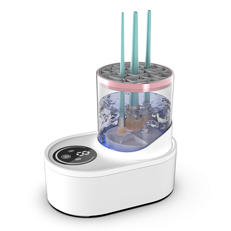 Shopi Vella automatic makeup brush cleaning device with digital control and transparent water container