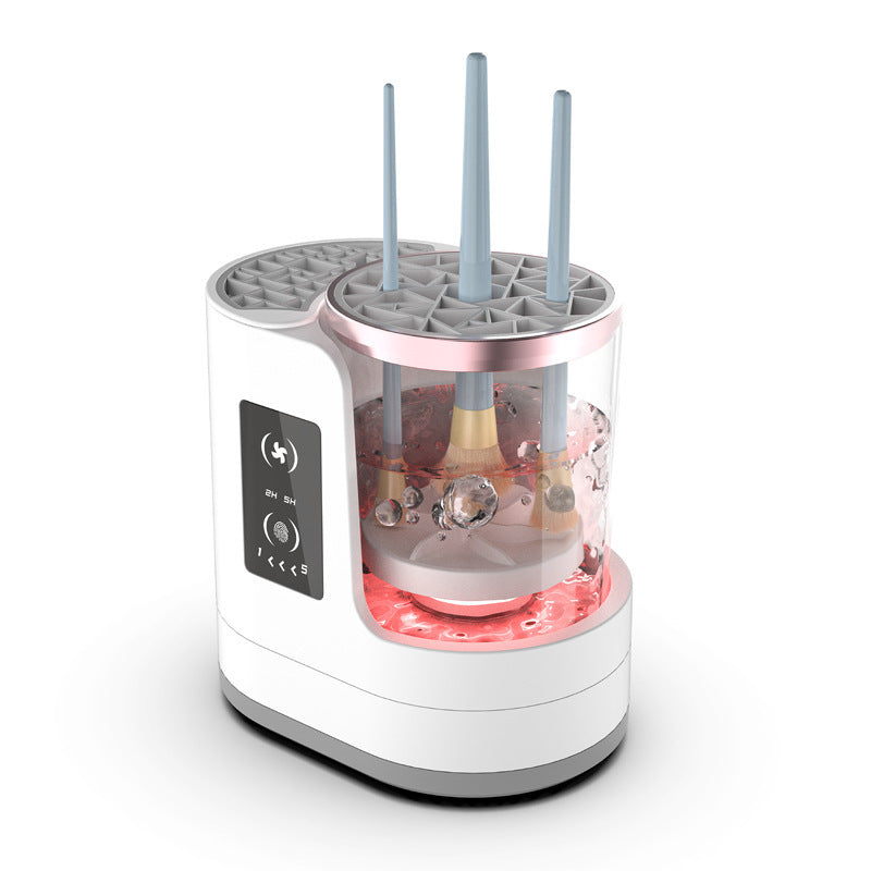 Shopi Vella automatic makeup brush cleaning device with clear water container and brush holders