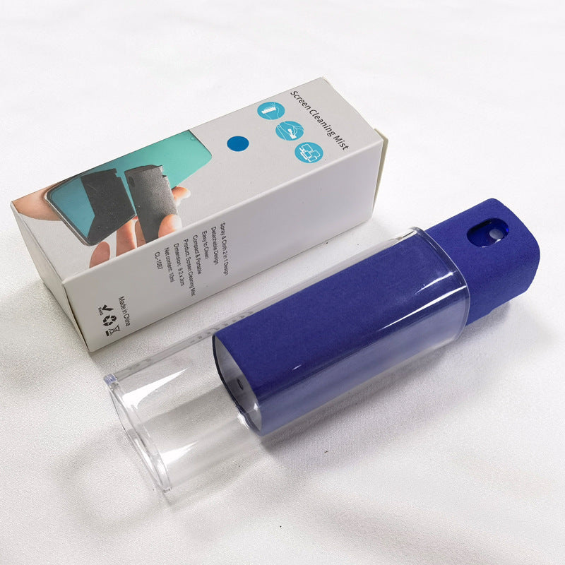 Shopi Vella compact screen cleaner with storage in blue with protective cover and packaging box