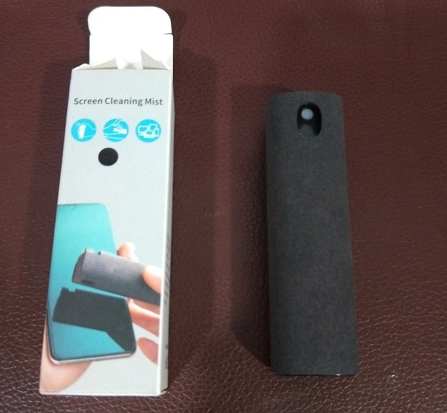 Shopi Vella compact screen cleaner with storage in black with spray nozzle and retail box
