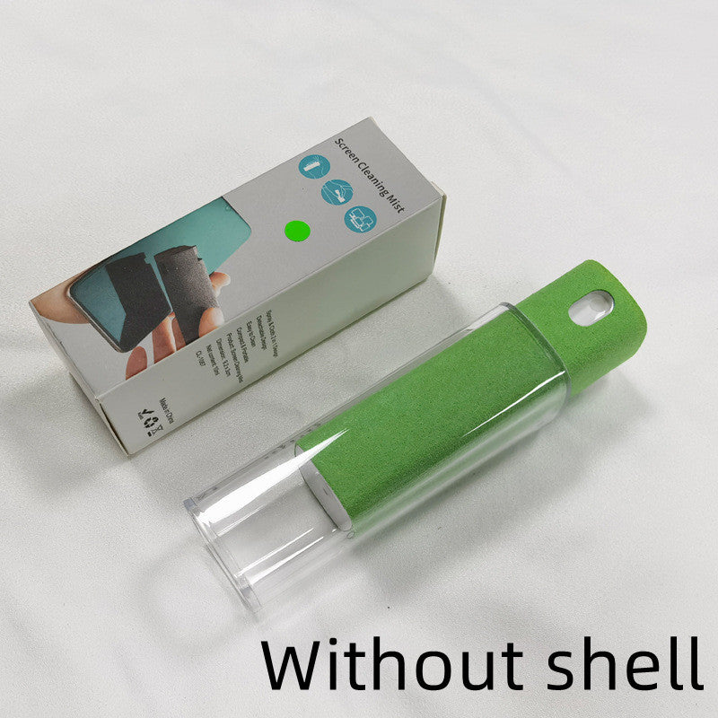 Shopi Vella compact screen cleaner with storage in green and clear plastic case for home storage