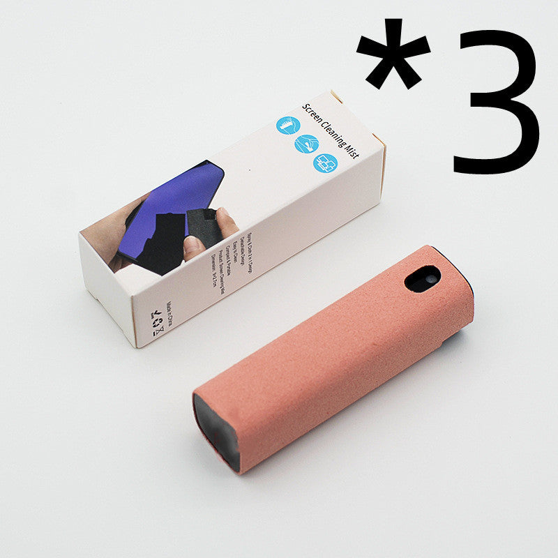 Shopi Vella compact screen cleaner with storage in a pink case next to its packaging box