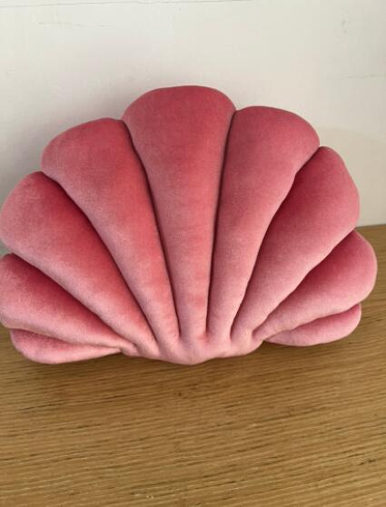 Shopi Vella cute shell nap pillow for kids in soft pink plush fabric pillow case