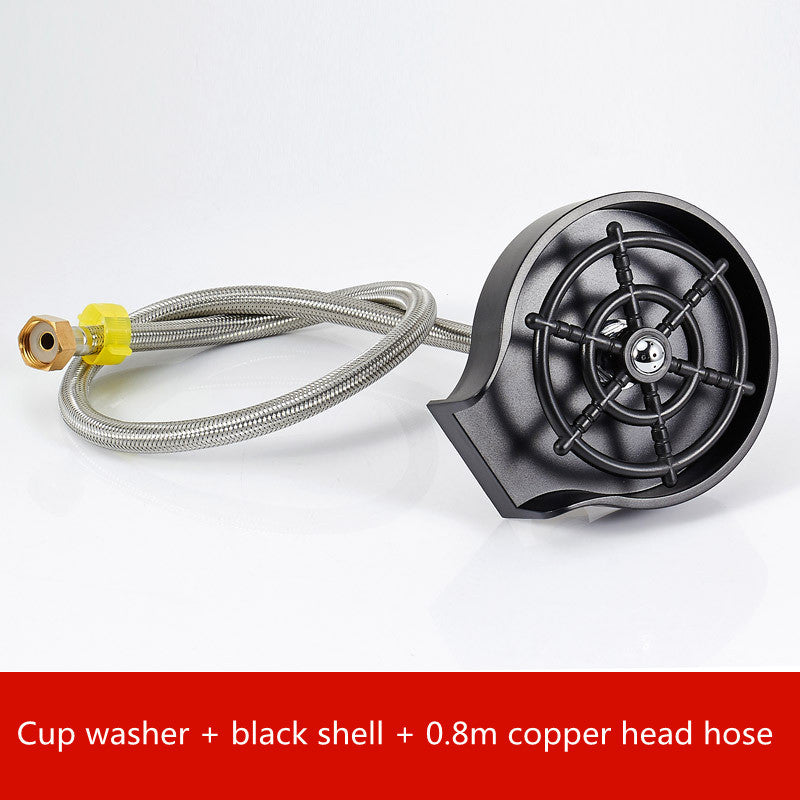 High pressure cup washer for sink with black shell and 0.8m copper head hose by Shopi Vella
