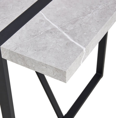 Shopi Vella dining table with gray marble top and black metal legs home office modern furniture