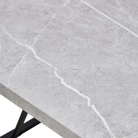 Shopi Vella dining table with gray marble top and black legs for home office modern furniture