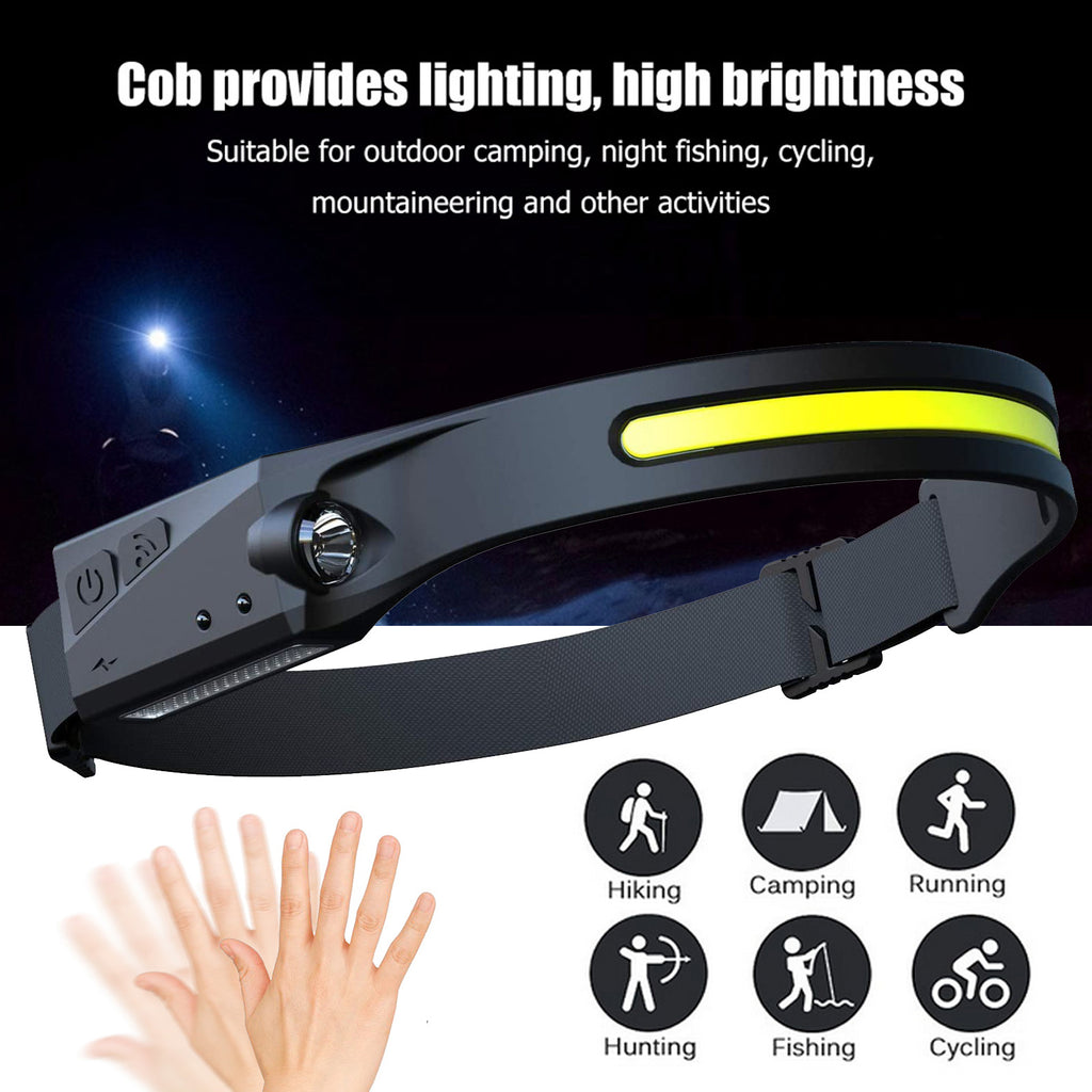 Shopi Vella induction riding headlamp with COB lighting and adjustable strap for outdoor activities