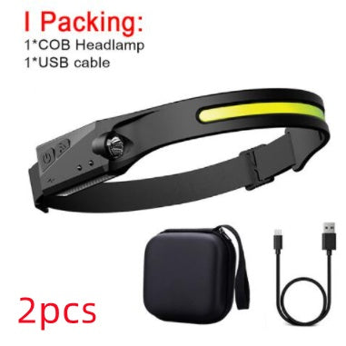 Shopi Vella induction riding headlamp with adjustable strap USB cable and carrying case for home storage