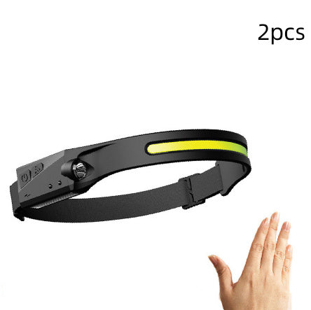 Shopi Vella black induction riding headlamp with adjustable strap for hands-free lighting