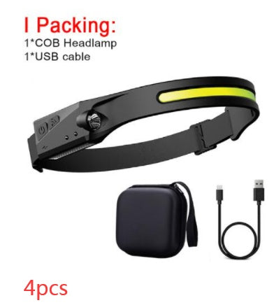 Shopi Vella induction riding headlamp with adjustable strap USB cable and portable storage case