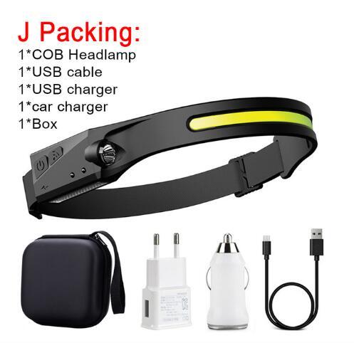 Shopi Vella induction riding headlamp with adjustable strap USB and car chargers and carrying case