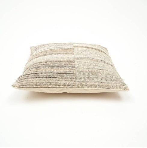 Shopi Vella jacquard throw pillow 20x20 with beige and brown textured striped design pillow case
