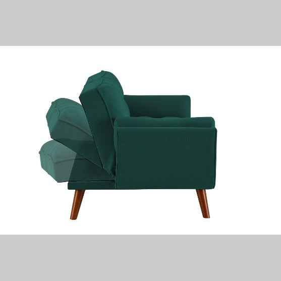Shopi Vella modern fabric sofa for living room with adjustable backrest in dark green