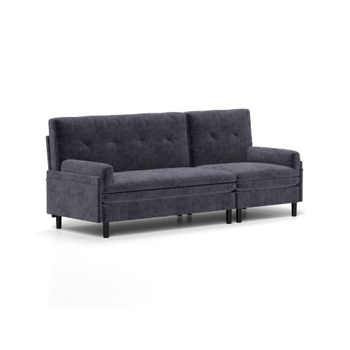 Shopi Vella dark gray modular sectional sleeper sofa with tufted backrest and armrests
