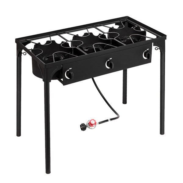 Shopi Vella multi burner kitchen gas stove with three burners and control knobs for cooking