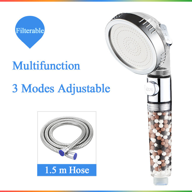Shopi Vella negative ion shower head with multifunction, 3 adjustable modes, and 1.5 meter filterable hose