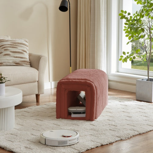 Shopi Vella ottoman storage bench with pet hideaway in a cozy living room setting