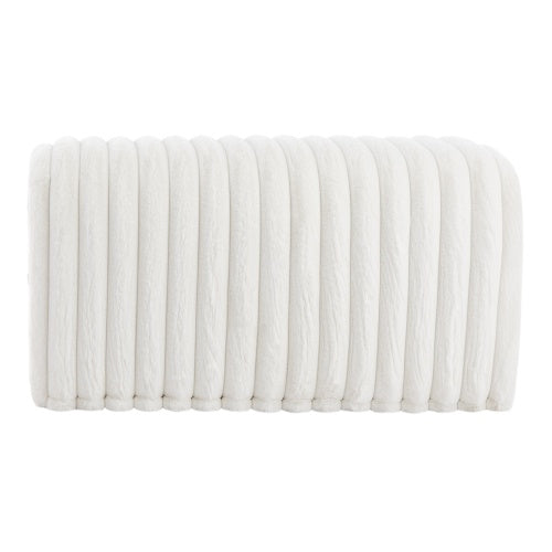 Shopi Vella white ottoman storage bench with pet hideaway featuring soft textured upholstery