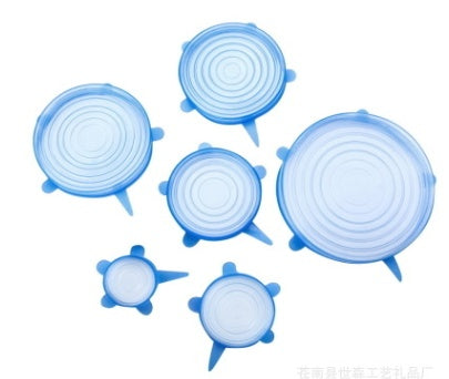 Shopi Vella blue stretch silicone food covers in various sizes for kitchen storage and food freshness