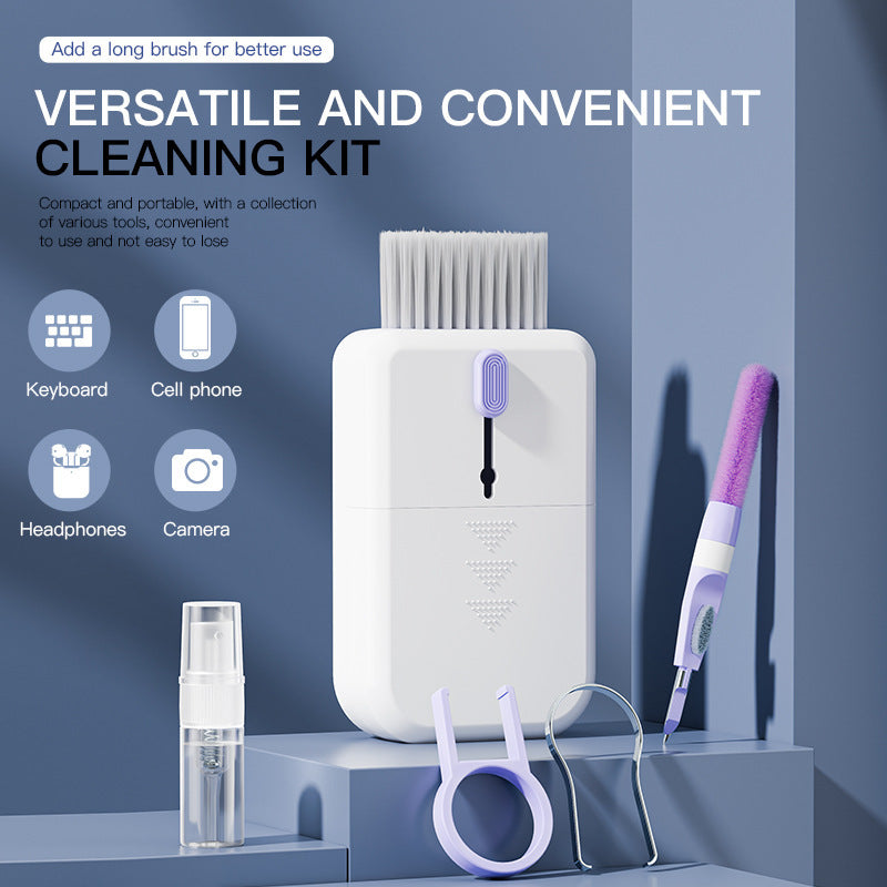 Shopi Vella multifunctional keyboard cleaning brush kit with long brush and tools for keyboards headphones and cameras