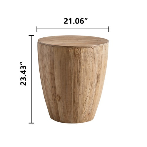 Shopi Vella vintage bucket coffee table set with natural wood finish and tapered round design