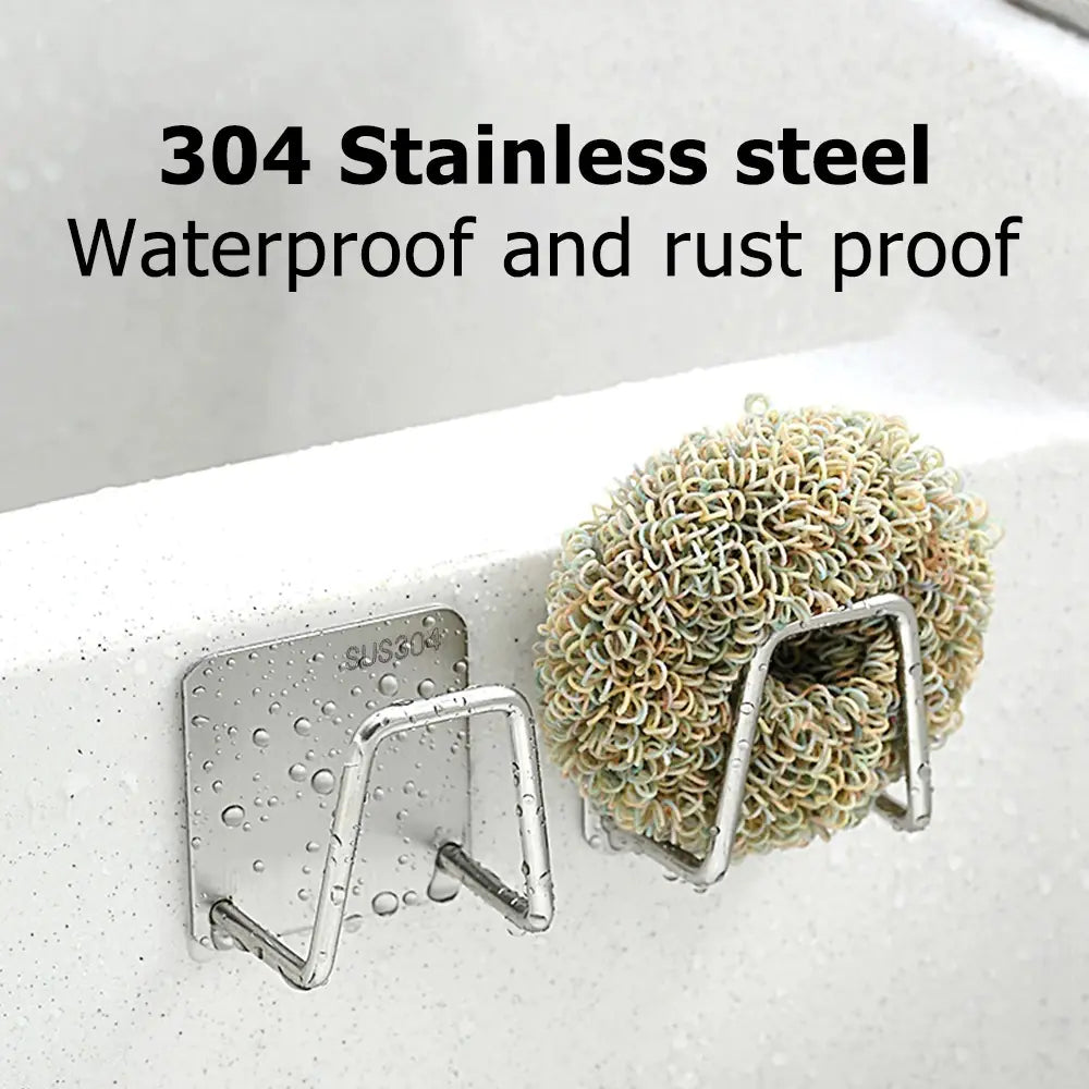 304 stainless steel wall mounted sponge holder for kitchen with rust proof waterproof design