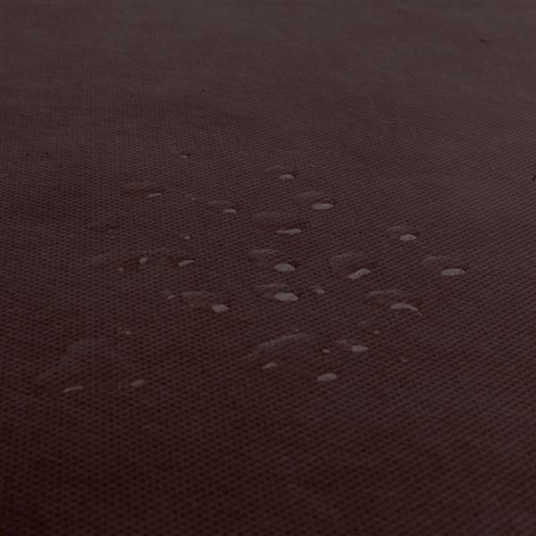 Close-up of water droplets on brown fabric texture for wardrobe with 5 layers and 12 compartments cover