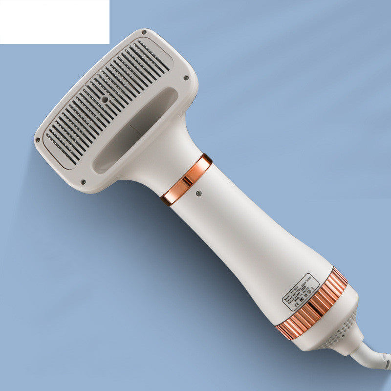 Shopi Vella dog grooming hair dryer in white and rose gold with ergonomic handle for pet care