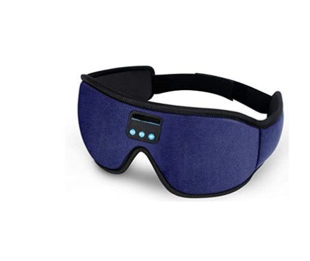 Shopi Vella wireless sleep eye mask with headphones in navy blue for comfortable restful sleep