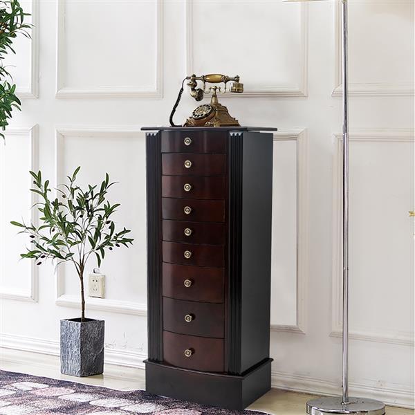 Shopi Vella wooden jewelry mirror cabinet with multiple drawers and vintage style design