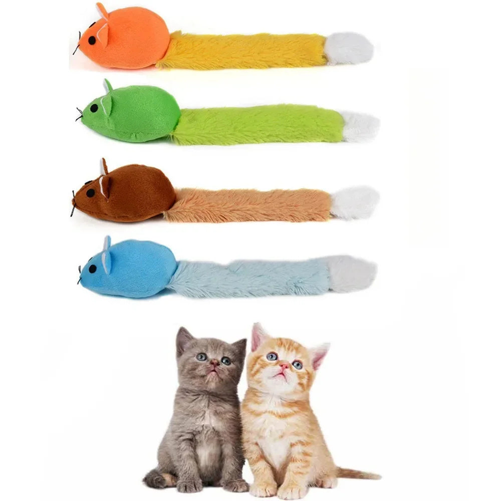 Shopi Vella colorful interactive mouse cat toy set with four plush mice and two playful kittens
