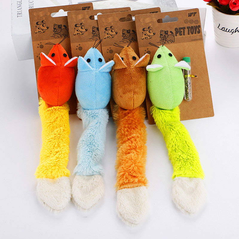 Shopi Vella colorful interactive mouse cat toy set with soft plush tails for playful cats