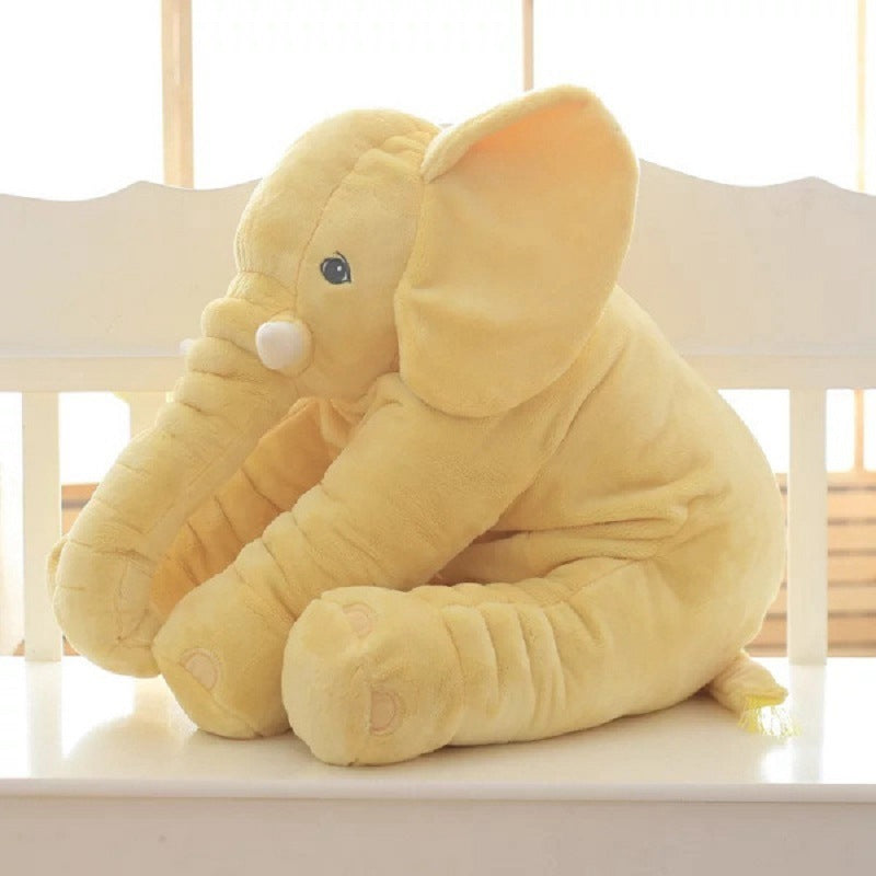 Shopi Vella soft comfort baby sleep toy elephant pillow case in light yellow plush fabric