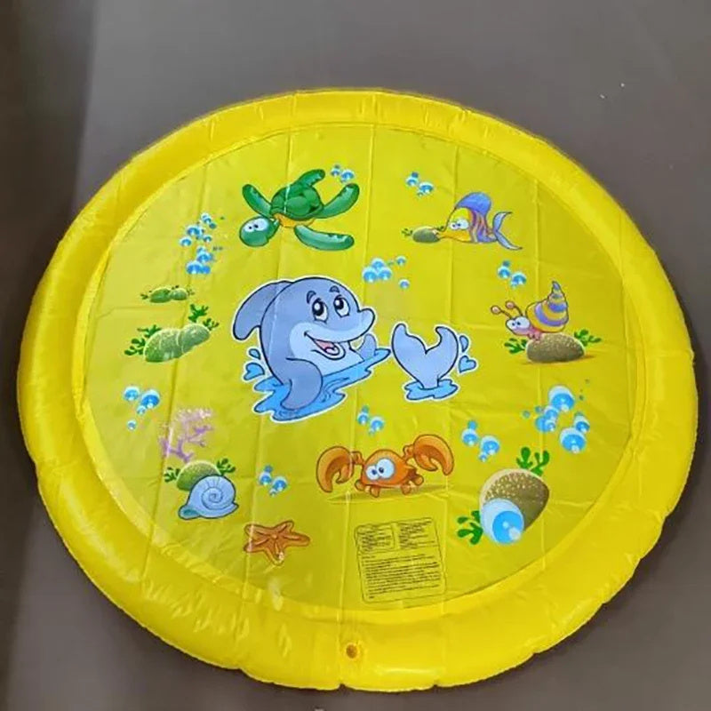 Shopi Vella non-slip splash pad for kids with yellow ocean animal design and safe water play features