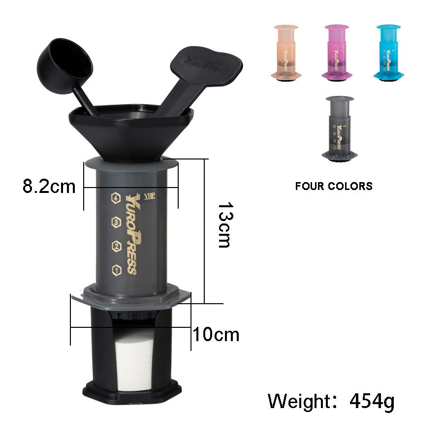 Shopi Vella French press coffee maker in black with scoop and stirrer for kitchen storage